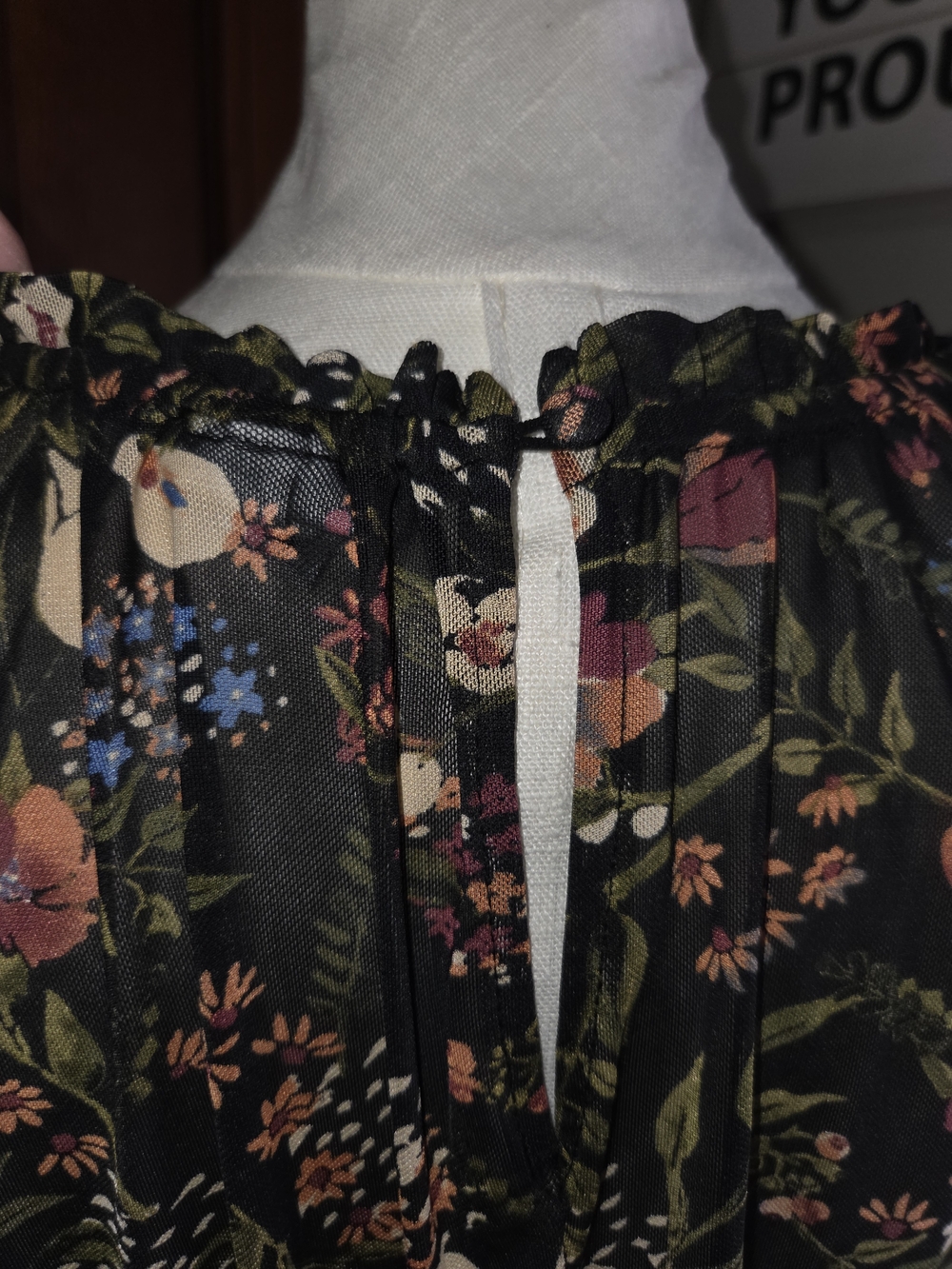 Ava & Viv Olive Green And Brown Floral Midi Dress with Flutter Sleeves - Picture 5 of 6